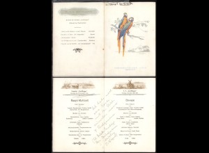 Dampfer Derfflinger Speisekarte Hauptmahlzeit mit Musikprogramm vom 30.12.1924