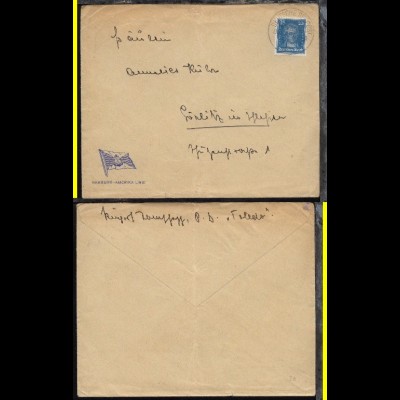 DSP HAMBURG-OSTAFRIKA 25.3.29 F auf Reederei-Umschlag vom Dampfer Toledo,