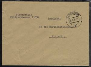 OSt. Rendsburg 26.9.39 auf Dienst-Bf., Abs.-Ang. 11554 (19. Minensuch-Flottille)