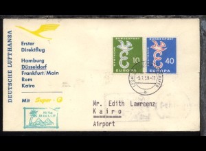 Lufthansa-Erstflug-Bf. Düsseldorf-Kairo 5.1.1959