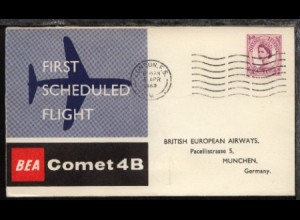 BEA-Erstflug-Bf. London-München 5.4.1960