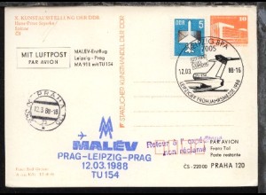 Messesonderflug Leipzig-Prag 13.3.1988