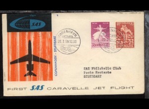 SAS-Erstflug-Bf. Kopenhagen-Stuttgart 20.7.1959