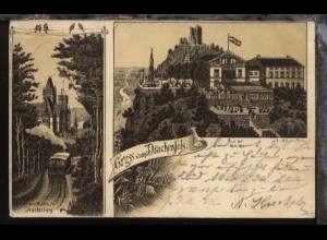 Königswinter (Gruss vom Drachenfels 2 Bilder), 1897