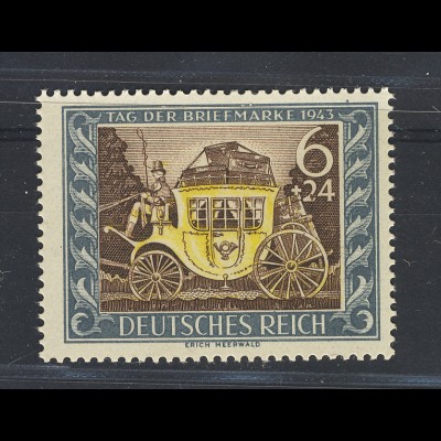 Tag der Briefmarke 1943 mit Plattenfehler Fleck im Fuß der 2