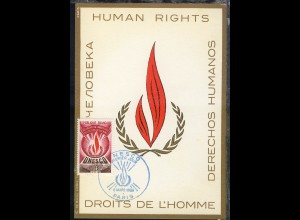 Allgemeine Erklärung der Menschenrechte 0,40 Fr. auf Maximum-Karte