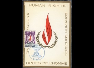 Allgemeine Erklärung der Menschenrechte 0,70 Fr. auf Maximum-Karte