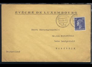 1950/51 Großherzogin Charlotte 4 Fr. je auf 2 Briefen ab Luxembourg-Ville 