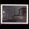 Bauten 15 Pfg. auf AK (Funkturm und Messegelände bei Nacht) als Luftpost 