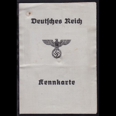 Deutsches Reich Kennkarte, ausgestellt in Naumburg am 10.10.1940