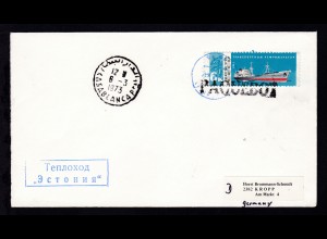 OSt. Casablanca 6.3.1973 + L1 PAQUEBOT + R2 Teplochod Estonija auf Brief