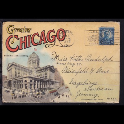 5 C. Roosevelt auf Leporello von Chicago (18 Bilder) ab Chicago NOV 5 1927 