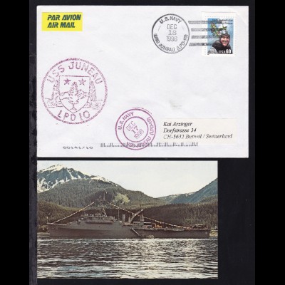 U.S. NAVY USS JUNEAU (LDP-10) DEC 18 1996 auf Brief, dazu CAK des Schiffes