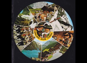 Gruss aus Tirol, runde CAK mit 8 Bildern, 1972
