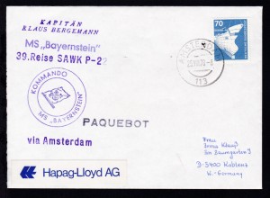 L1 PAQUEBOT + OSt. Amsterdam 25.VIII.78 + Cachet MS Bayernstein auf Brief