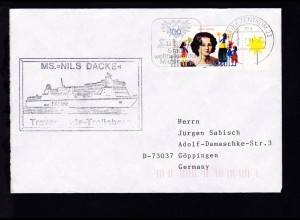 OSt. Briefzentrum 23 2.2.96 + Cachet MS Nils Dacke auf Brief