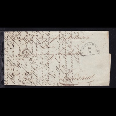 Ergolsbach 1846 Halbkreisstempel ERGOLSBACH 14.3. auf Brief nach Landshut