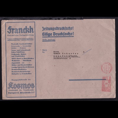 Stuttgart Postfreistempel STUTTGART 9 a STADT DER AUSLANDSDEUTSCHEN 4.7.41