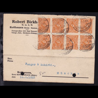 Posthorn 5 M. Achterblock auf Firmenpostkarte (Robert Birkholz GmbH,