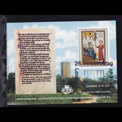 26. Landesverbandstag Landesverband Südwestdeutscher Briefmarkensammlervereine