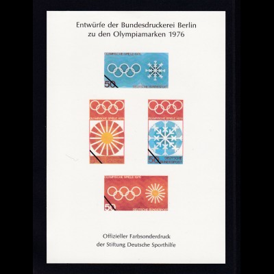 Entwürfe der Bundesdruckerei Berlin zu den Olympiamarken 1976 