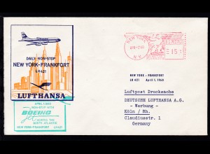 Lufthansa Erstflugbrief New York-Frankfurt 1.4.1960