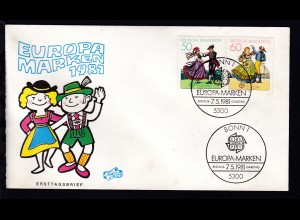 Europamarken 1981 auf FDC ohne Anschrift