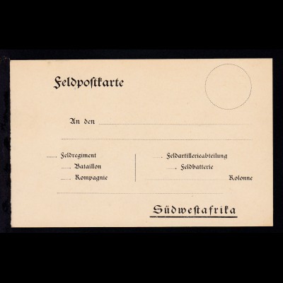 ungebrauchte Feldpost-Vordruck-Karte (Vogenbeck Nr. 1), Karte rs Vermerke