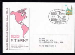Sehenswürdigkeiten 100 Pfg. 500 Jahre Amerika Briefmarken-Werbeschau Solingen