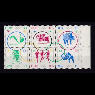 Olympische Sommerspiele Tokio 1964 Rand-Sechserblock rechts **