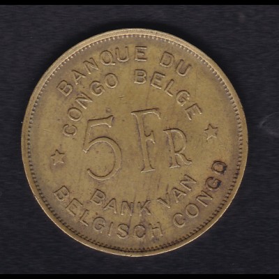 Belgisch-Kongo 5 Franc Elefant 1947, SS