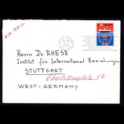 Seerechtskonferenz 26 C. auf Brief ab UNO New York DEC 23 1974 nach Stuttgart 