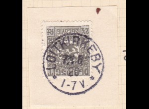 Wappen 2½ Pfg. auf Briefstück mit Stempel LOITKIRKEBY 7.5.20