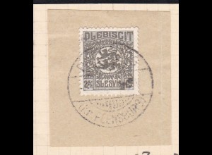 Wappen 2½ Pfg. auf Briefstück mit Stempel PATTBURG (Kr. FLENSBURG) 