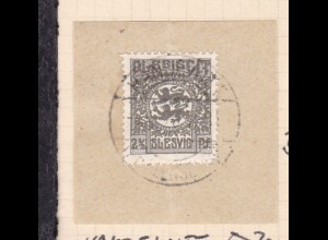 Wappen 2½ Pfg. auf Briefstück mit Stempel HANDEWITT (Kr. FLENSBURG) 8.5.20