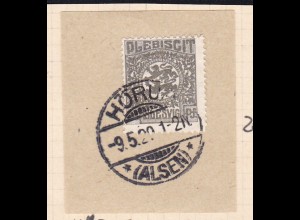Wappen 2½ Pfg. auf Briefstück mit Stempel HÖRUP (ALSEN) ** 9.5.20