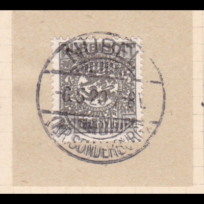 Wappen 2½ Pfg. auf Briefstück mit Stempel NÜBEL (KR. SONDERBURG) 6.5.20
