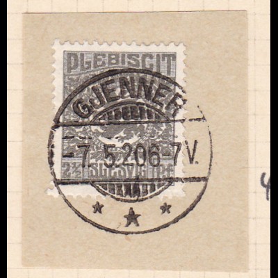Wappen 2½ Pfg. auf Briefstück mit Stempel GJENNER *** 7.5.20