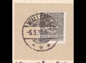 Wappen 2½ Pfg. auf Briefstück mit Stempel WALLSBÜLL *** 6.5.20