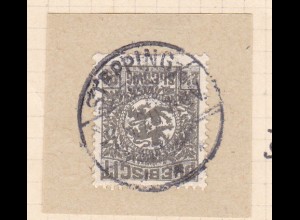 Wappen 2½ Pfg. auf Briefstück mit Stempel STEPPING *** 7.5.20