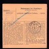 Hindenburg 5 Pfg. mit Aufdruck "Elsaß" + Hitler 40 Pfg. auf Paketkarte