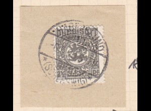 Wappen 2½ Pfg. auf Briefstück mit Stempel HABERSLUND (SCHLESWIG) ** 6.5.20