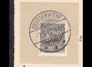 Wappen 2½ Pfg. auf Briefstück mit Stempel GROSSENWIEHE *** 7.5.20 