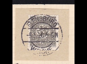 Wappen 2½ Pfg. auf Briefstück mit Stempel FLENSBURG WEICHE 5.5.20