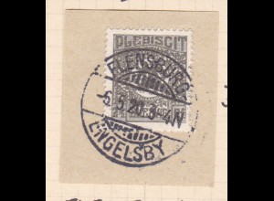 Wappen 2½ Pfg. auf Briefstück mit Stempel FLENSBURG-ENGELSBY 6.5.20