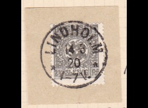 Wappen 2½ Pfg. auf Briefstück mit Stempel LINDHOLM ** 14.3.20