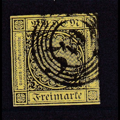 Ziffer 3 Kr. mit Nummernstempel 43 (= Freiburg)