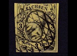 König Johann I 3 Ngr. mit Nummernstempel 210 (= Buchholz)