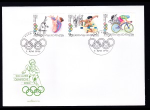 100 Jahre Olympische Spiele auf FDC ohne Anschrift