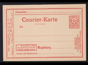 Magdeburg Courier-Karte 2½ Pfg., ungebraucht